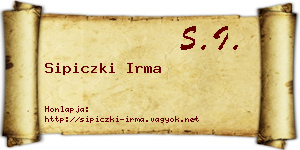 Sipiczki Irma névjegykártya